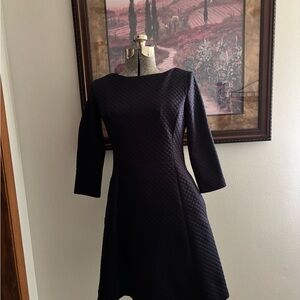 Vince Camuto Blue Sheath Dress 3/4 Sleeve Crew Neck